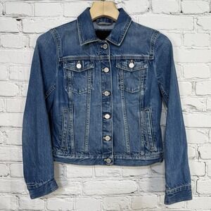 Banana Republic‎ Womens Classic Denim Trucker Jacket Petite S Cropped 548950-00